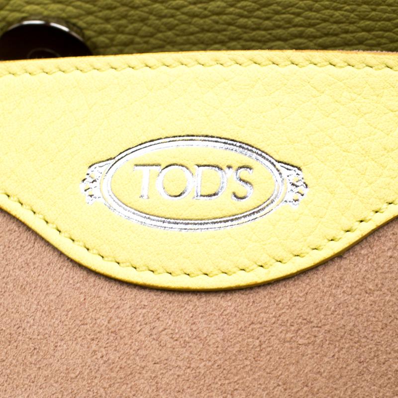 Tod's Light Yellow Leather Medium Wave Tote 3