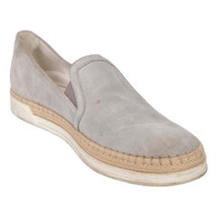 Tod
s Limited Edition Grey Suede Espadrilles Size IT 37