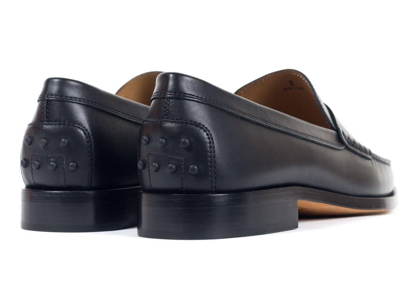 Tod's Men's Classic Black Leather Penny Loafers 2