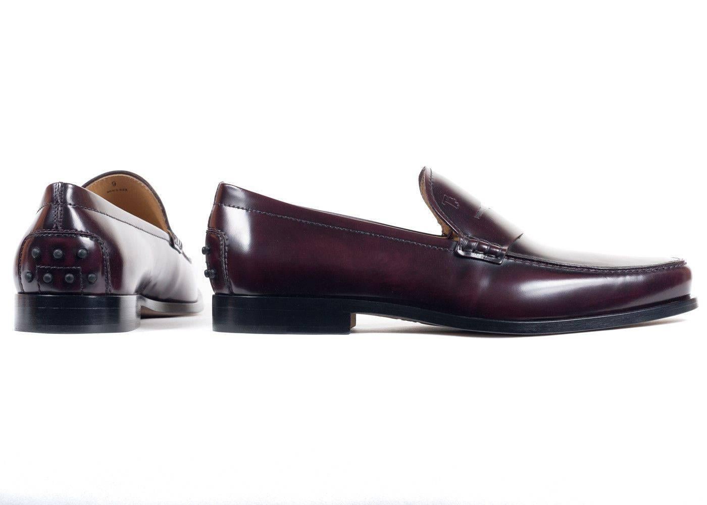 tod's burgundy loafers