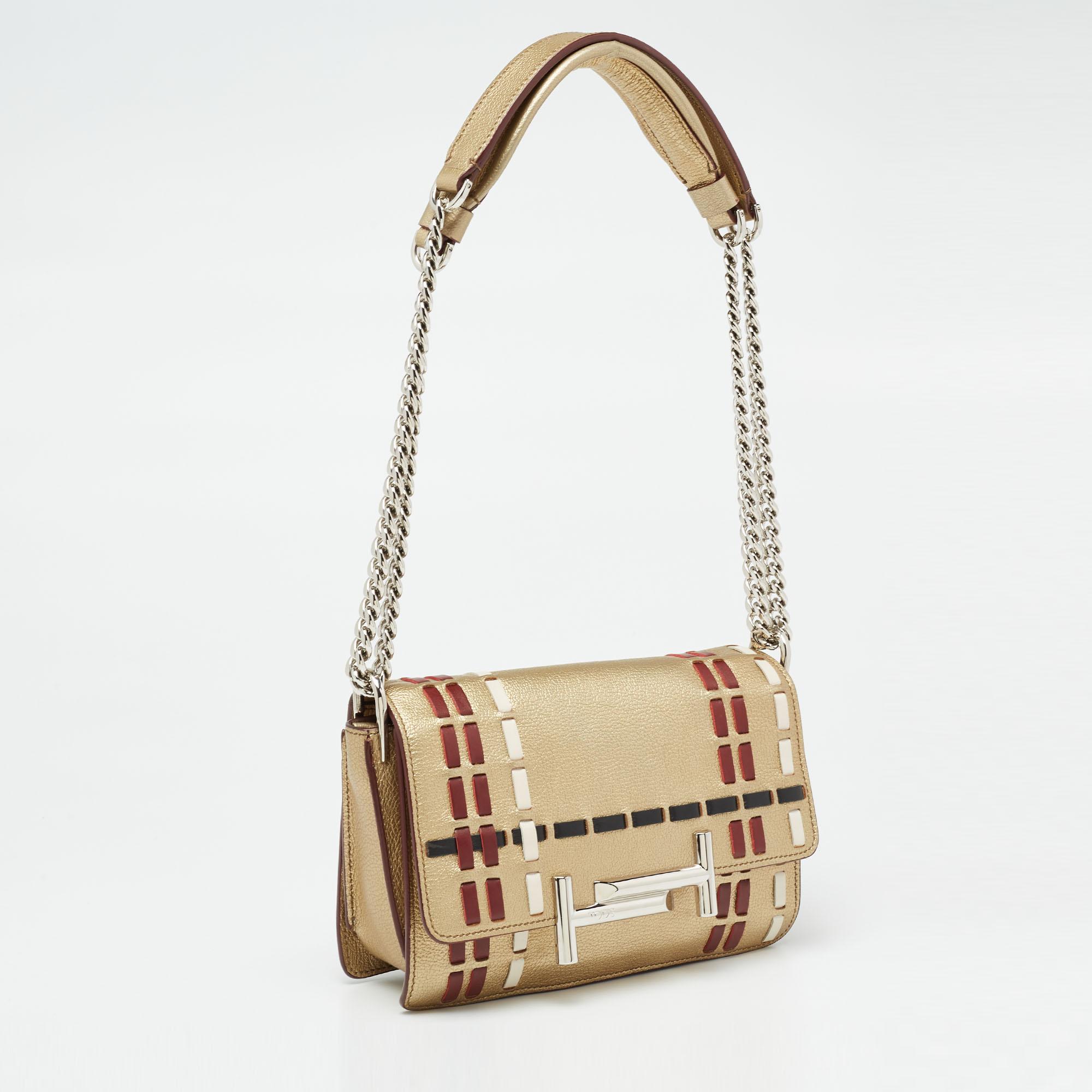 double t logo handbag