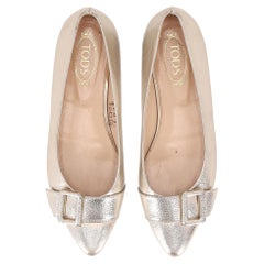 Ballerine Tod's in pelle martellata metallizzata