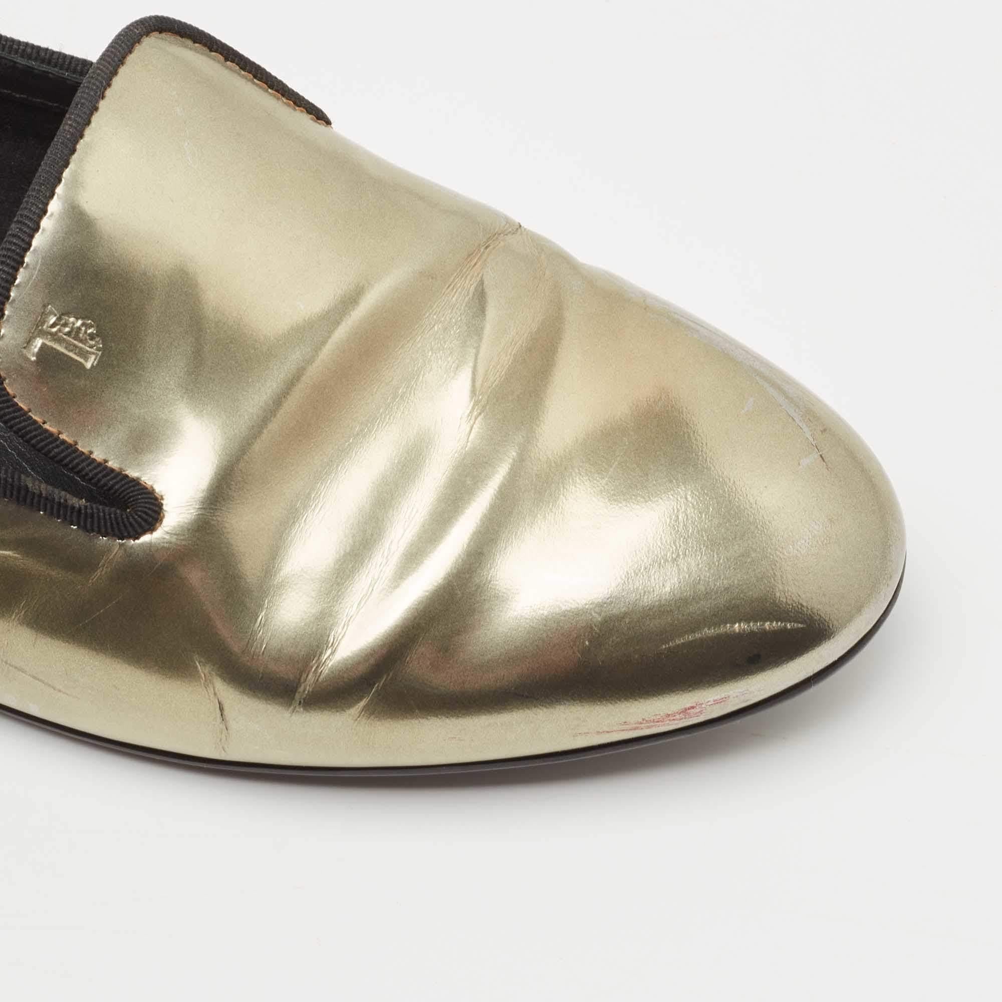 Tod's Metallic Leather Smoking Slippers Size 36 For Sale 2
