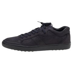 Tod's Midnight Blue Leather Low Top Sneakers Size 41.5