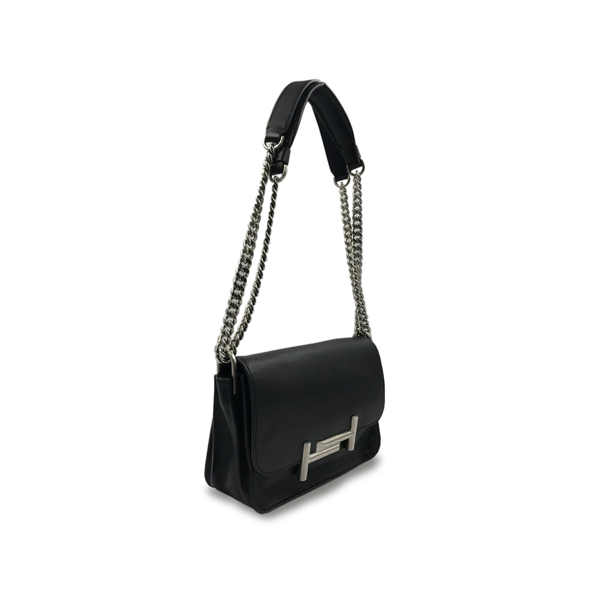 Tod's Mini Bolso de hombro Doble T Negro Bolso de señora XBWAMUB0101 en Nuevo estado para la venta en New York, NY