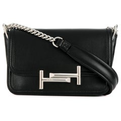 Tod's Mini Double T Umhängetasche Schwarz Damen Handtasche XBWAMUB0101