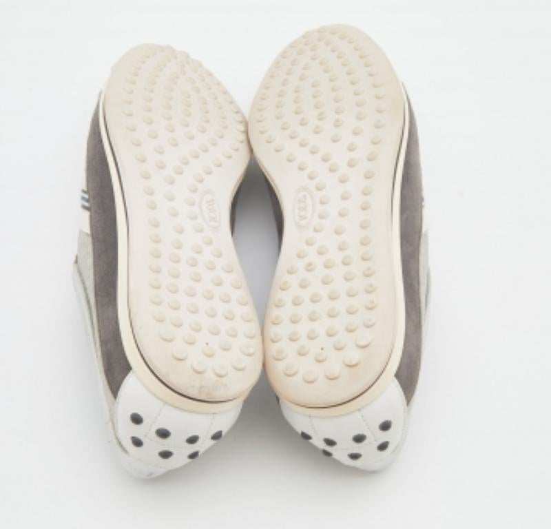 Tod's Multicolor Fabric/Leather, and Suede Low Top Sneakers Size 38.5 2
