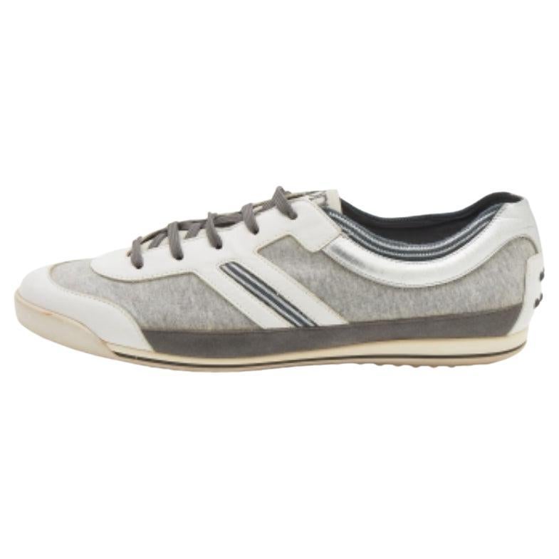 Tod's Multicolor Fabric/Leather, and Suede Low Top Sneakers Size 38.5