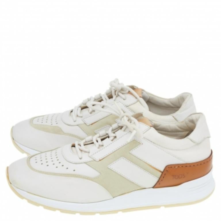 Tod's Baskets multicolores en cuir et daim à lacets, taille 42 1