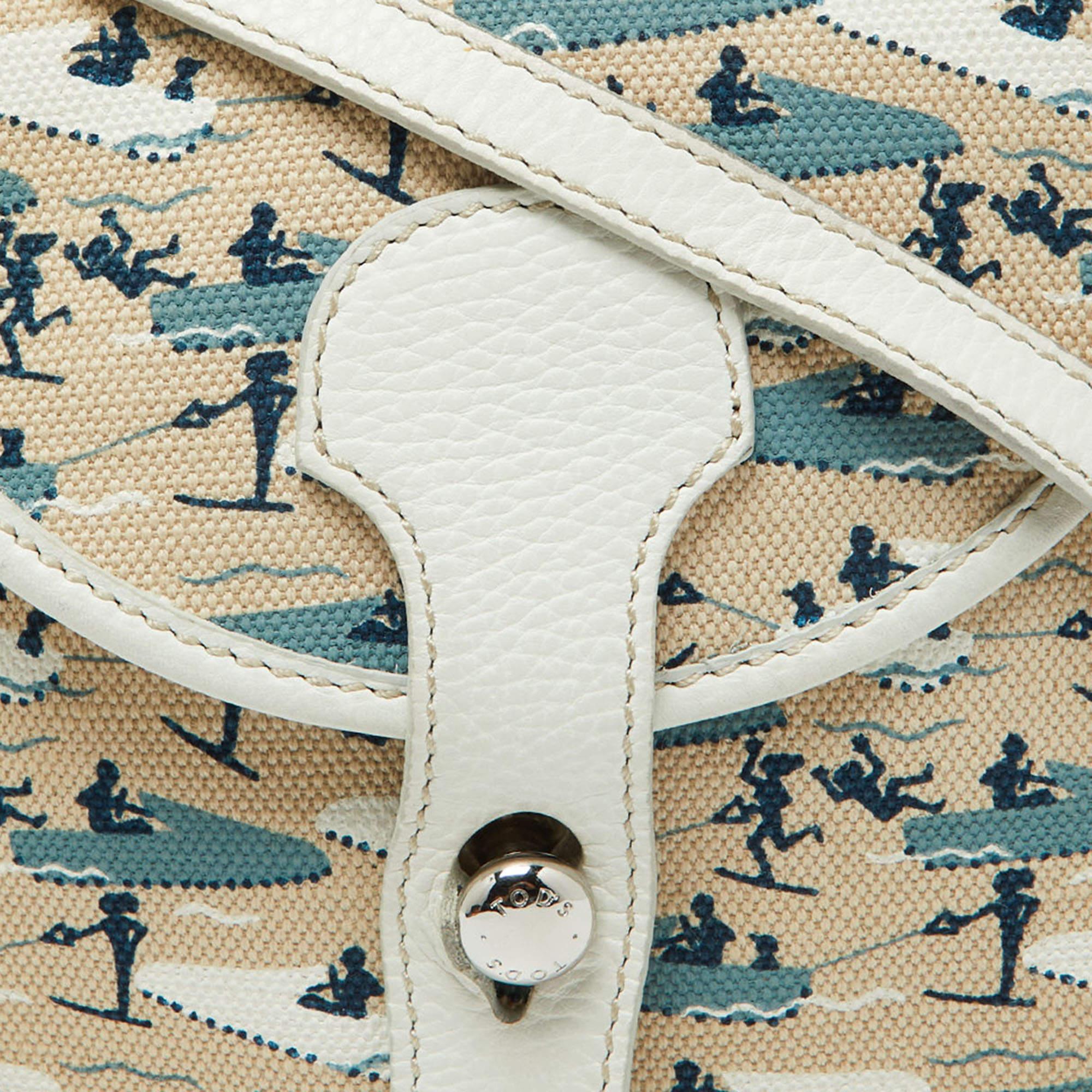 Tod's Mehrfarbige Crossbody-Tasche aus bedrucktem Segeltuch und Leder Damen
