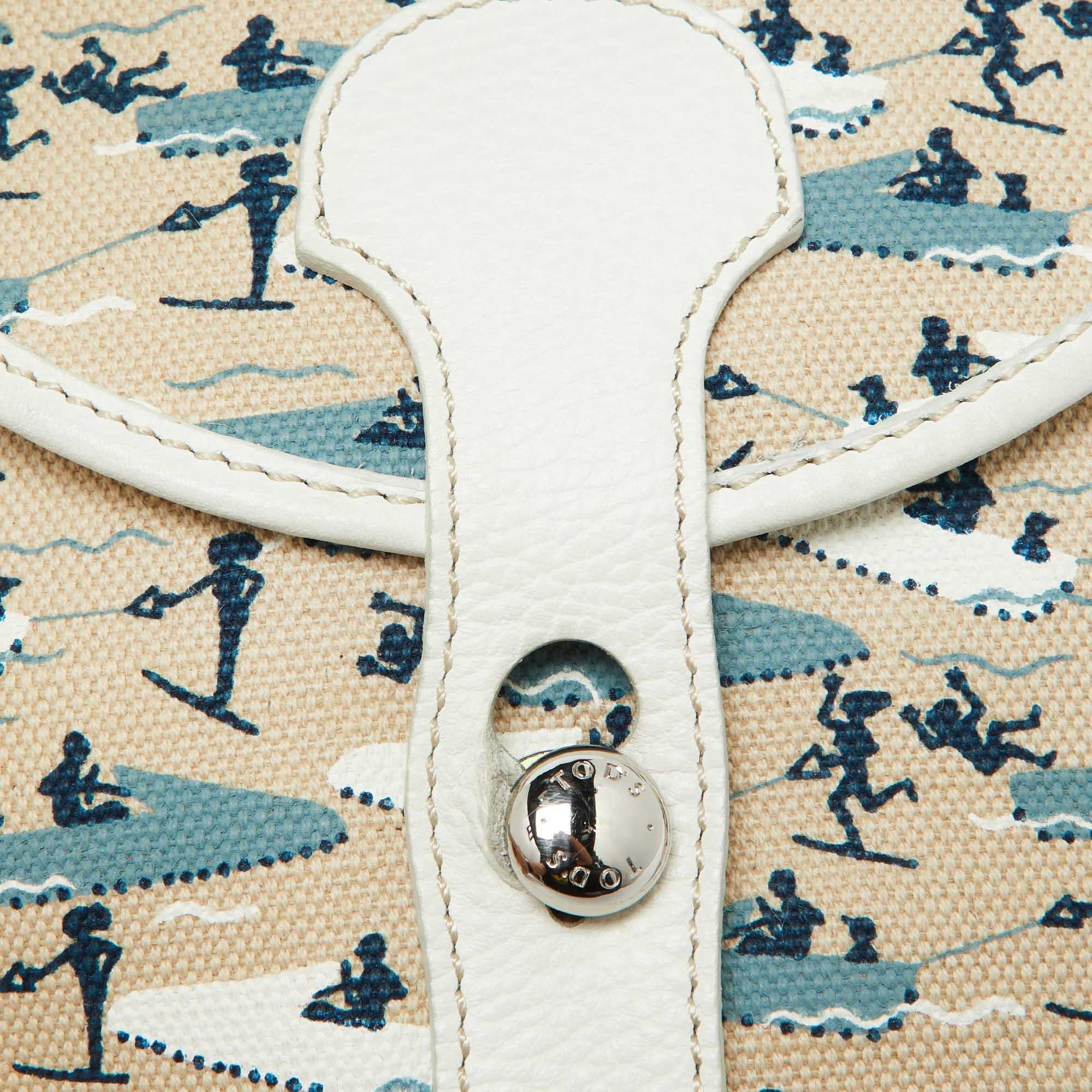 Tod's Mehrfarbige Crossbody-Tasche aus bedrucktem Segeltuch und Leder 1
