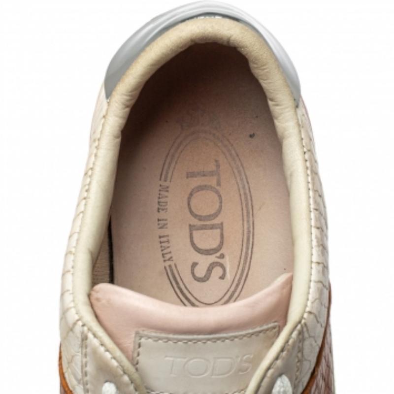 Tod's Multicolor Python And Leather Lace Up Sneakers Size 36 For Sale 1