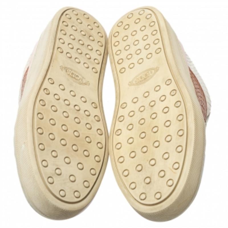 Tod's Multicolor Python And Leather Lace Up Sneakers Size 36 For Sale 2