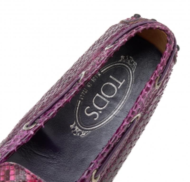 Donna Mocassini Tod's con fiocco in pitone multicolore Taglia 39 in vendita