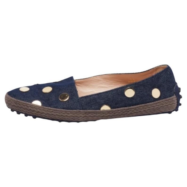 Tod's Espadrilles cloutées bleu marine taille 36,5