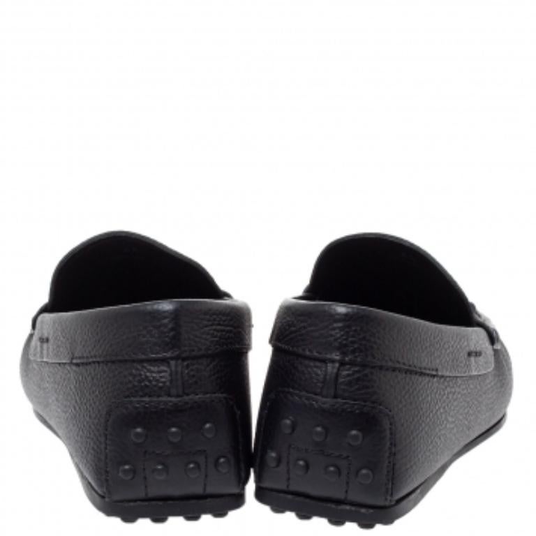 Men's Tod's Navy Blue Leather Double T Slip On Loafers Size 40 For Sale