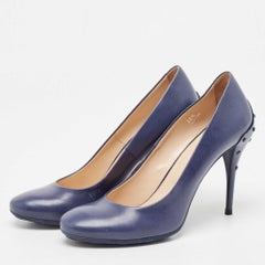 Tod's Navy Blue Leather Pumps Size 38.5