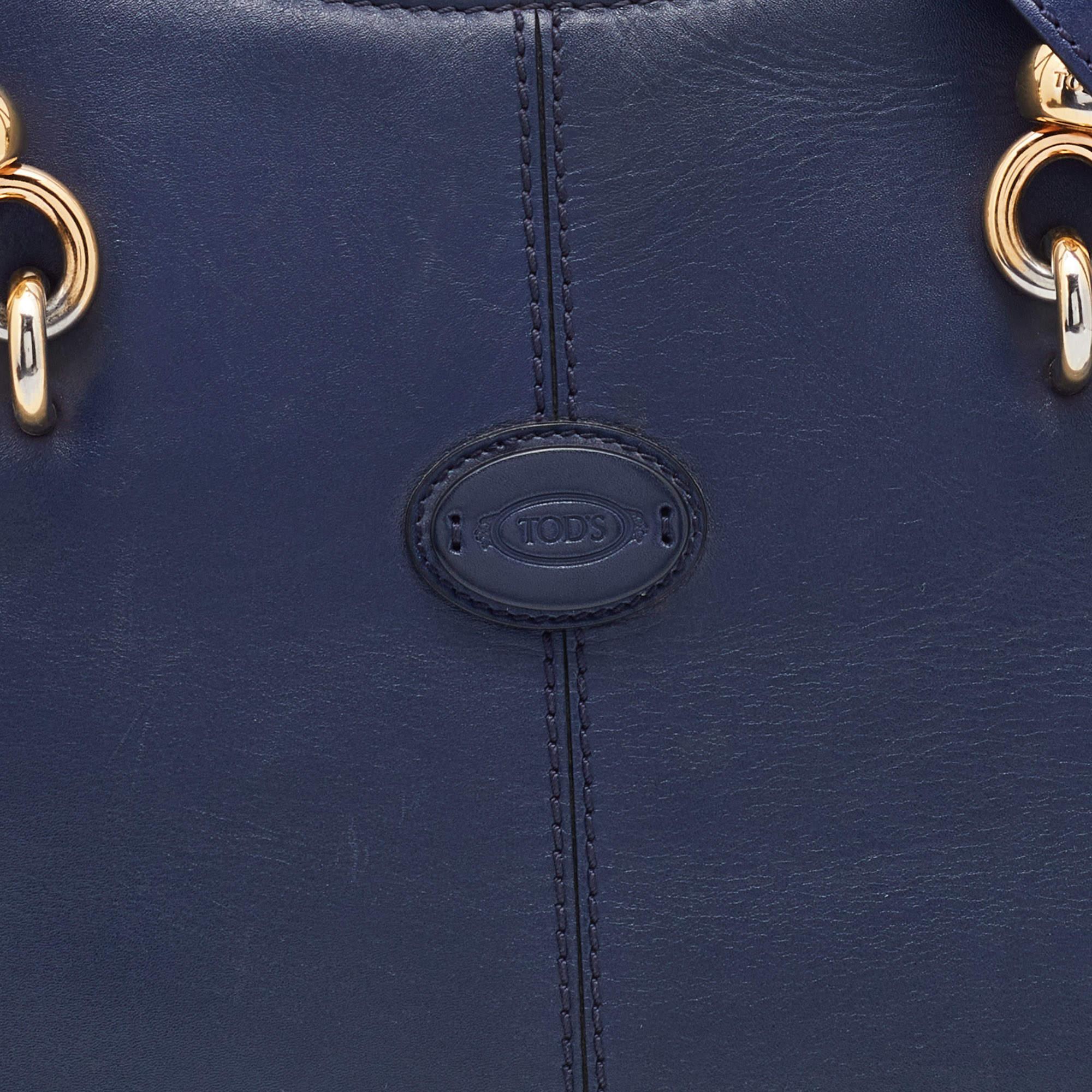 Tod's Navy Blue Leather Sella Satchel 2