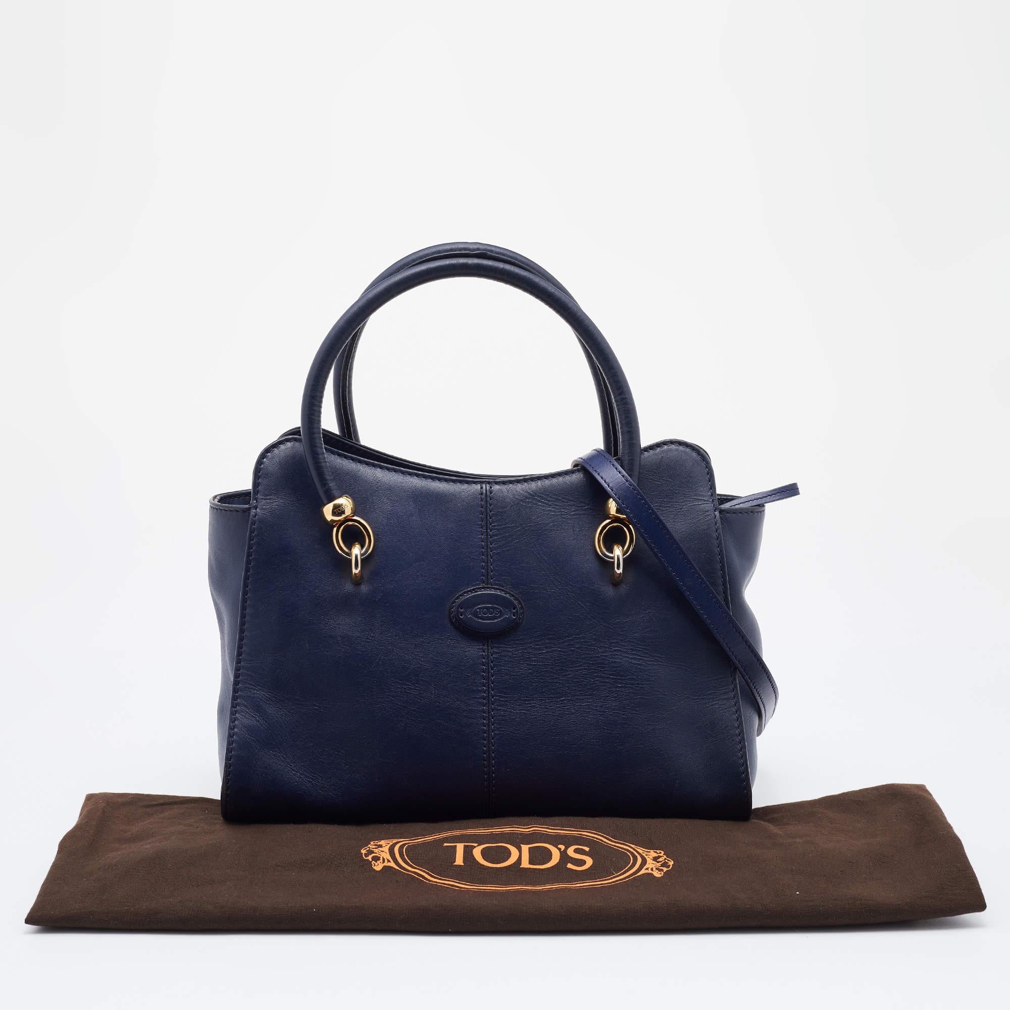 Tod's Navy Blue Leather Sella Satchel 3