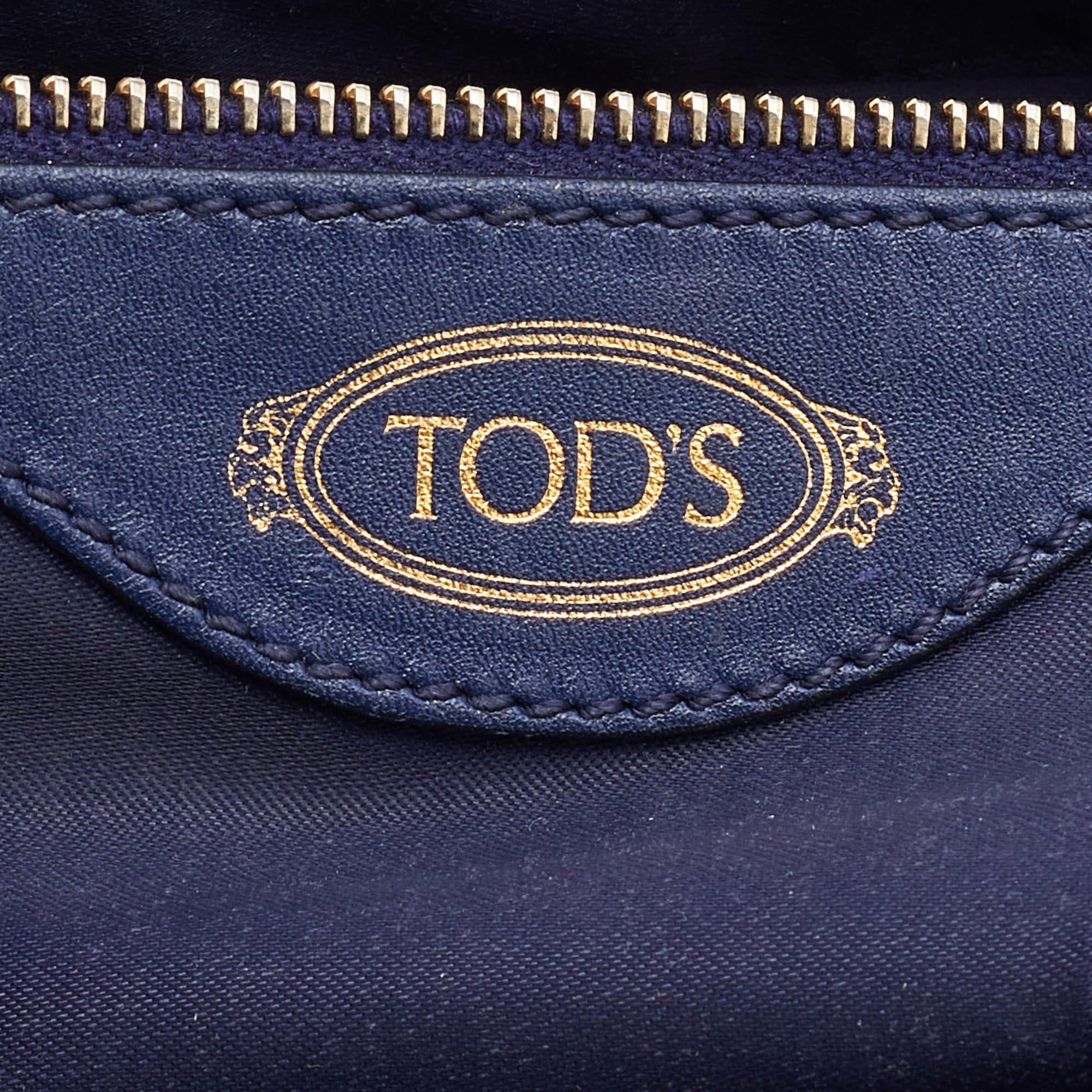 Tod's Navy Blue Leather Sella Satchel 4