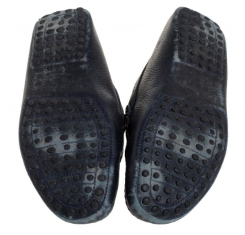 Tod's Navy Blue Leather Slip On Loafer Size 42 For Sale 2