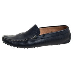 Tod's Navy Blue Leather Slip On Loafer Size 42