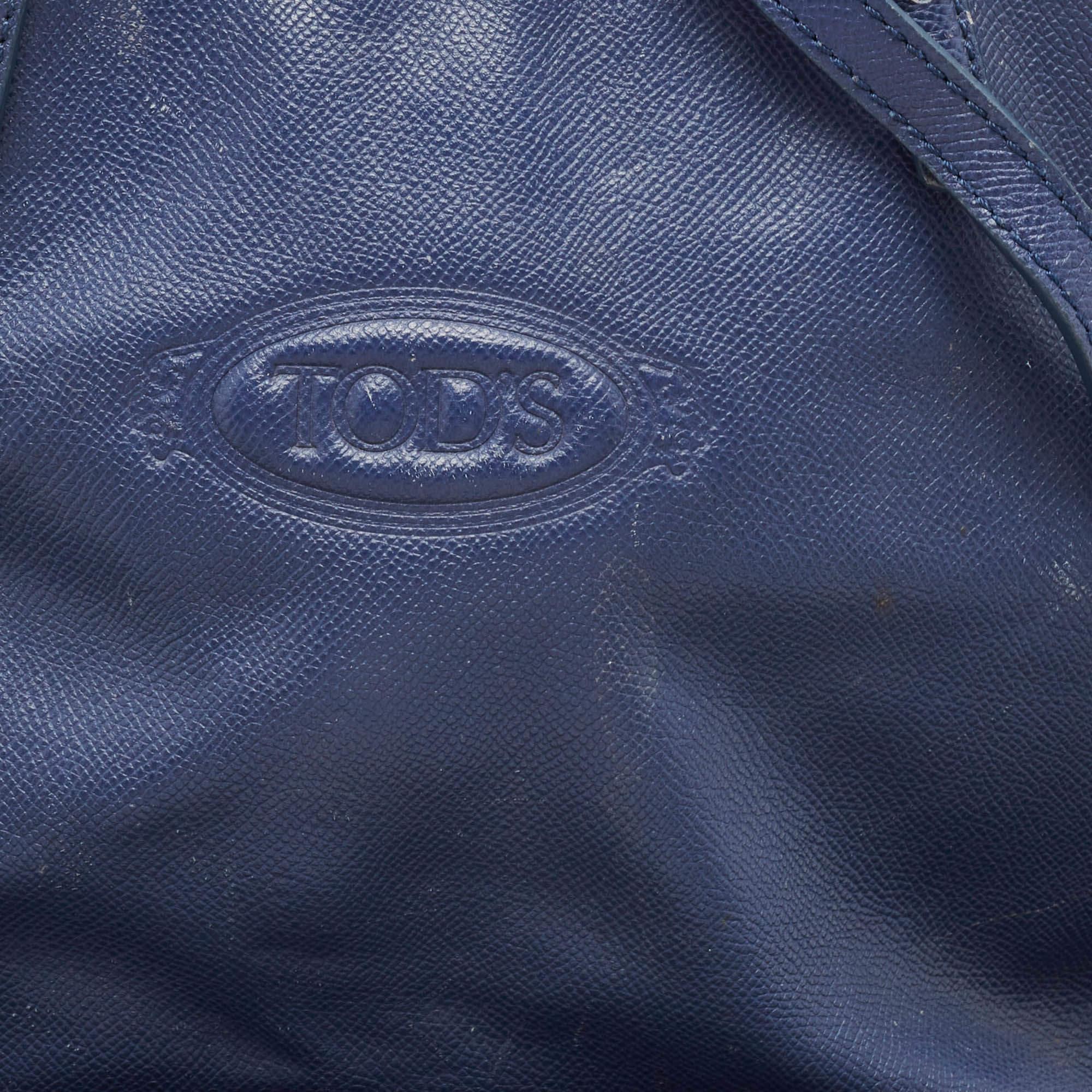 Tod's Navy Blue Leather Toronto Shopper Tote 4