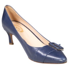 Tod's Navy Leather Pointed Toe Pumps Size IT 38