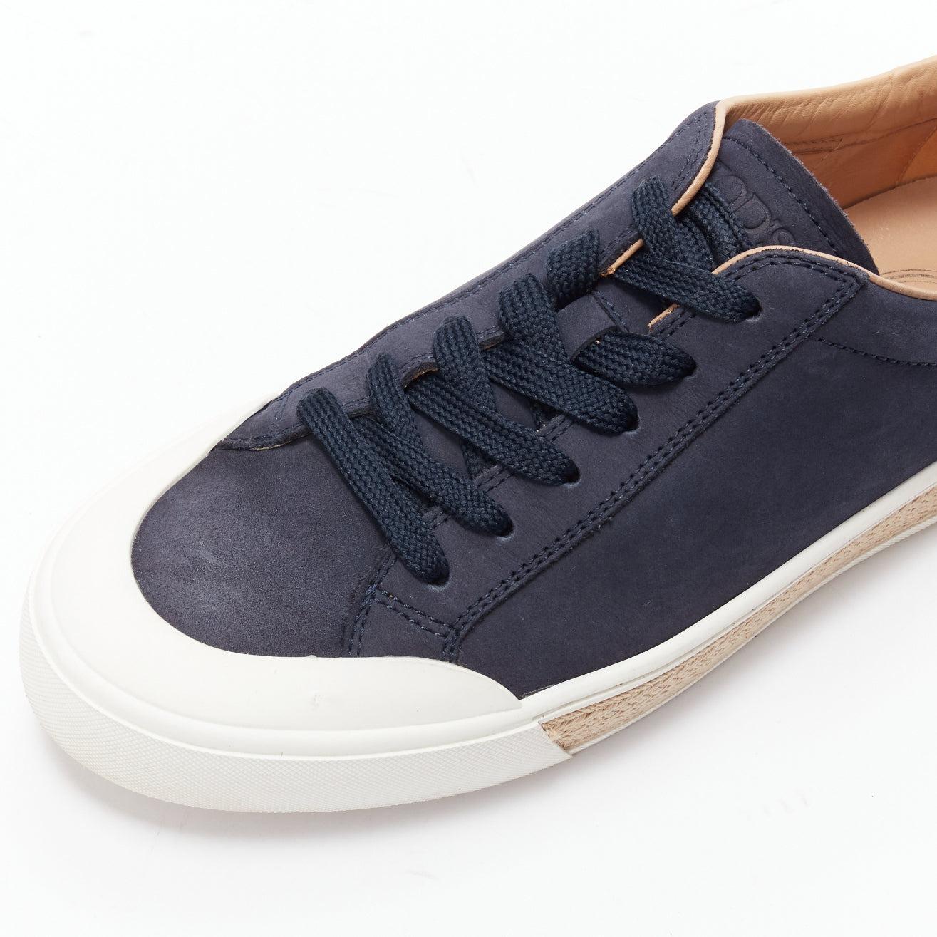 TOD'S navy suede leather espadrille sole low top sneakers UK7.5 EU41.5 2