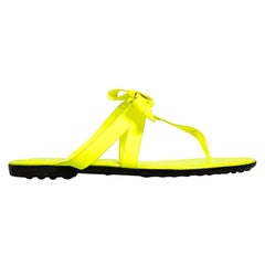 Tod's Neon Yellow Leather Sandals Size IT 39