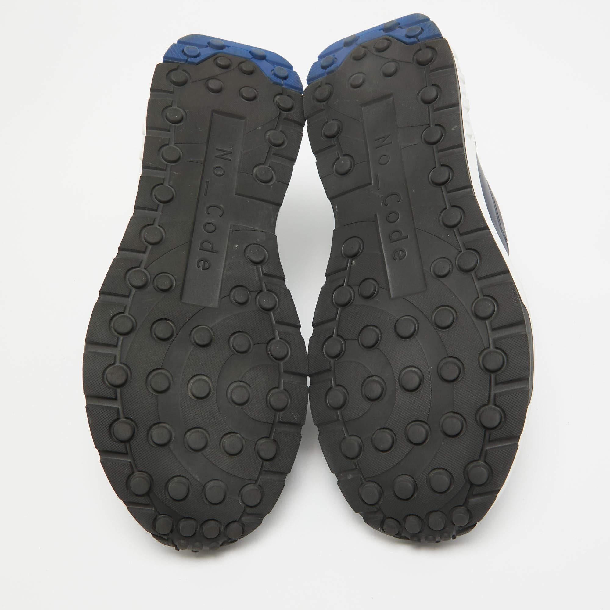 Tod's No Code Blue Leather and Mesh Low Top Sneakers 42 1