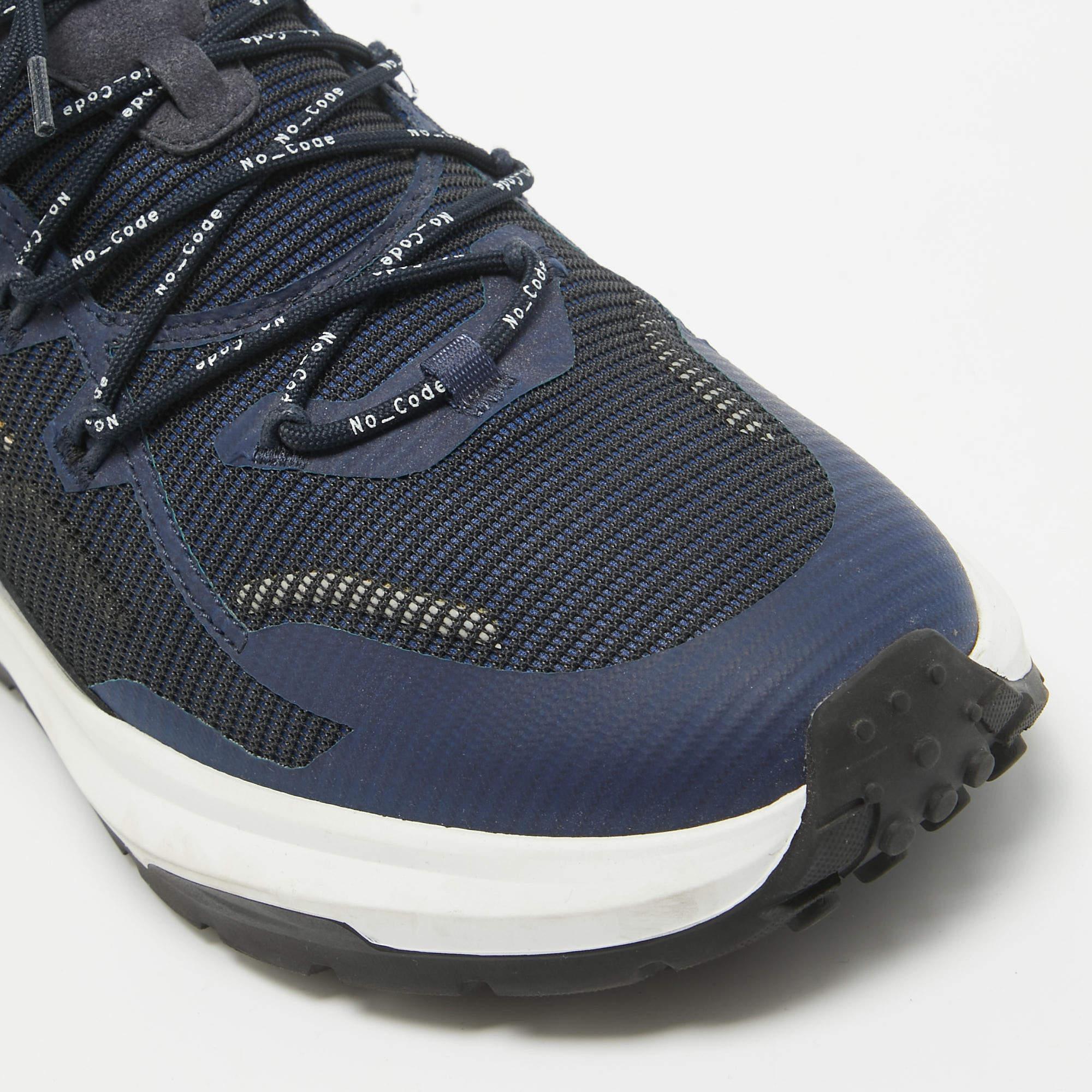 Tod's No Code Blue Leather and Mesh Low Top Sneakers 42 2