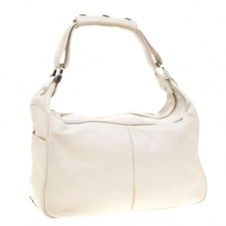 Tod's Hobo en cuir écru Pour femmes en vente