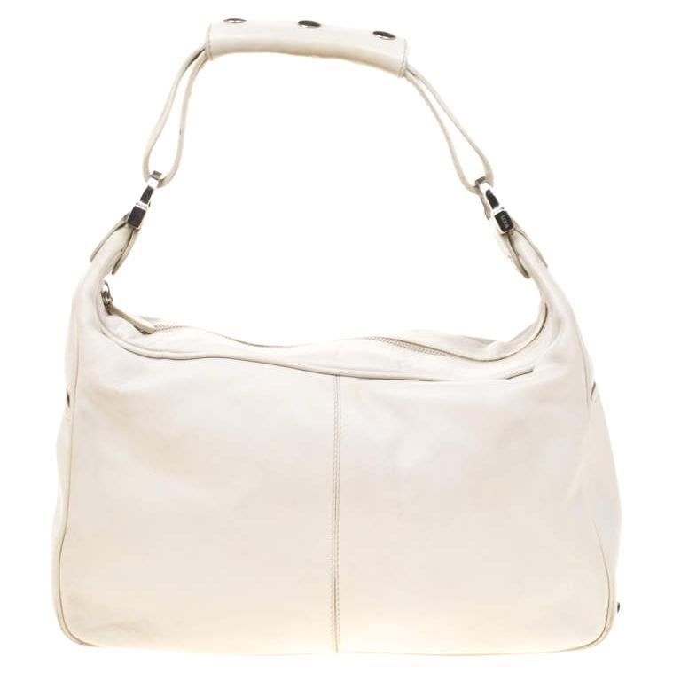 Tod's Off-White Leather Hobo For Sale