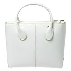 Tod's Off-White Patent Leather D-Bag Tote