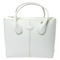 Tod's Off-White Patent Leather D-Bag Tote