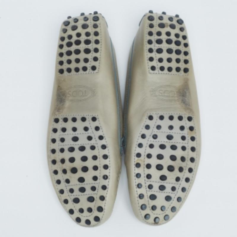 Tod's Olive Green Leather Slip On Loafers Size 39.5 4