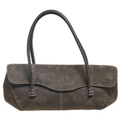 Tod's Olive Green Suede Flap Satchel