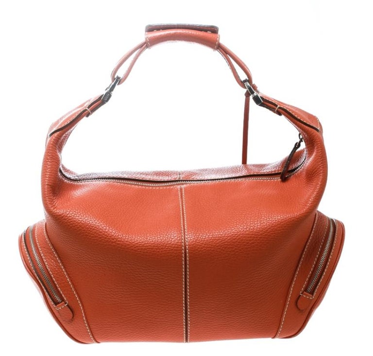 Tod's Orange Leather Charlotte Hobo For Sale at 1stDibs