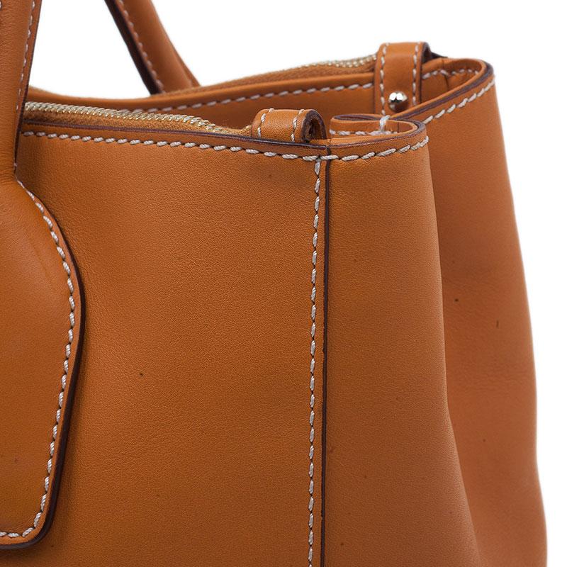 Tod's Orange Leather D-Styling Shopper Tote 2