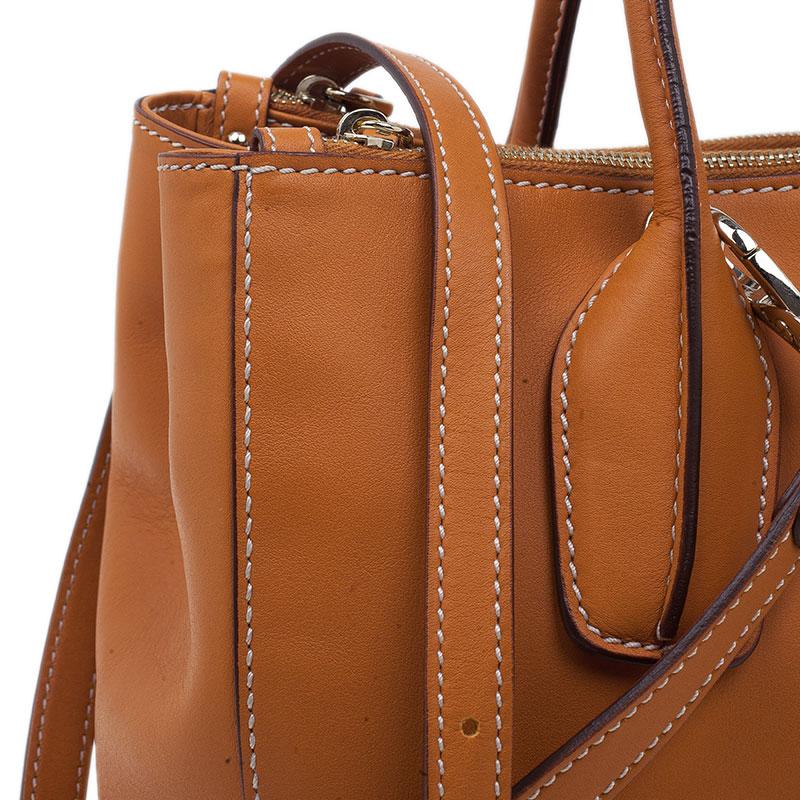 Tod's Orange Leather D-Styling Shopper Tote 3