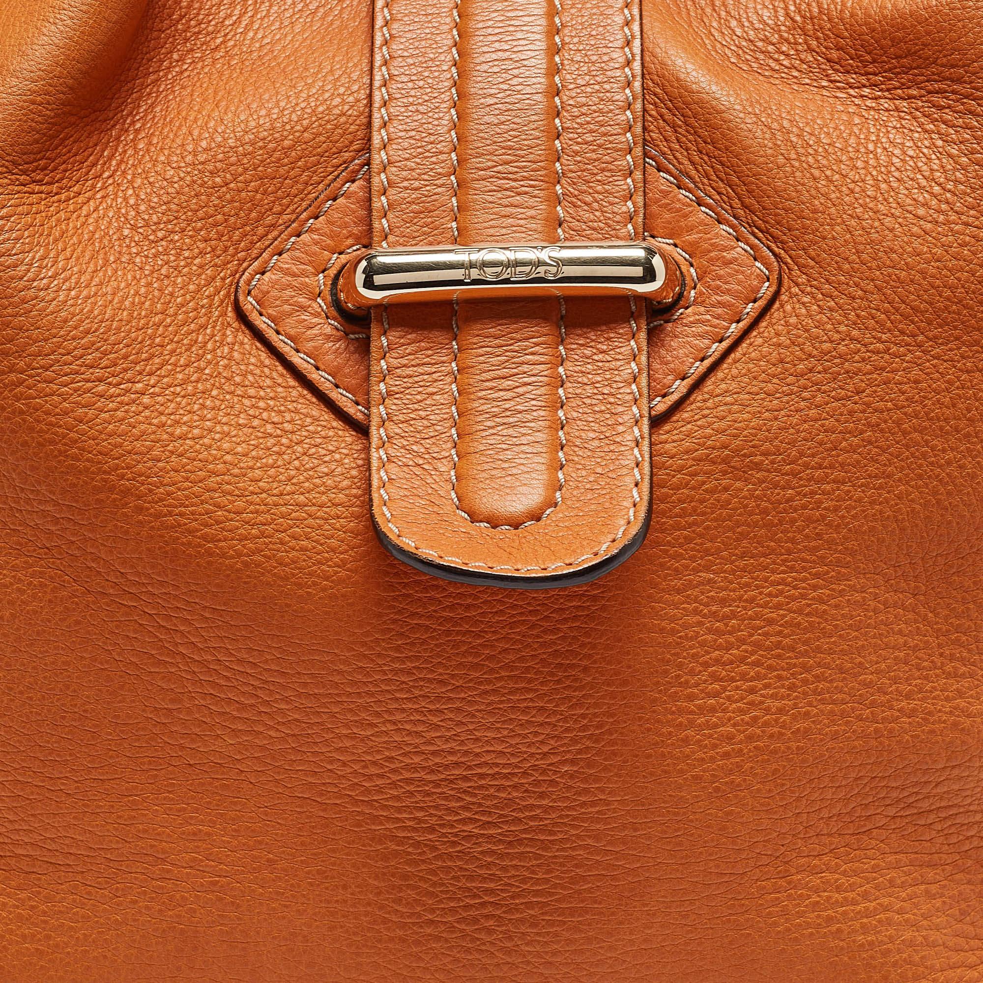 Tod's Orange Leather Flap Tote 1