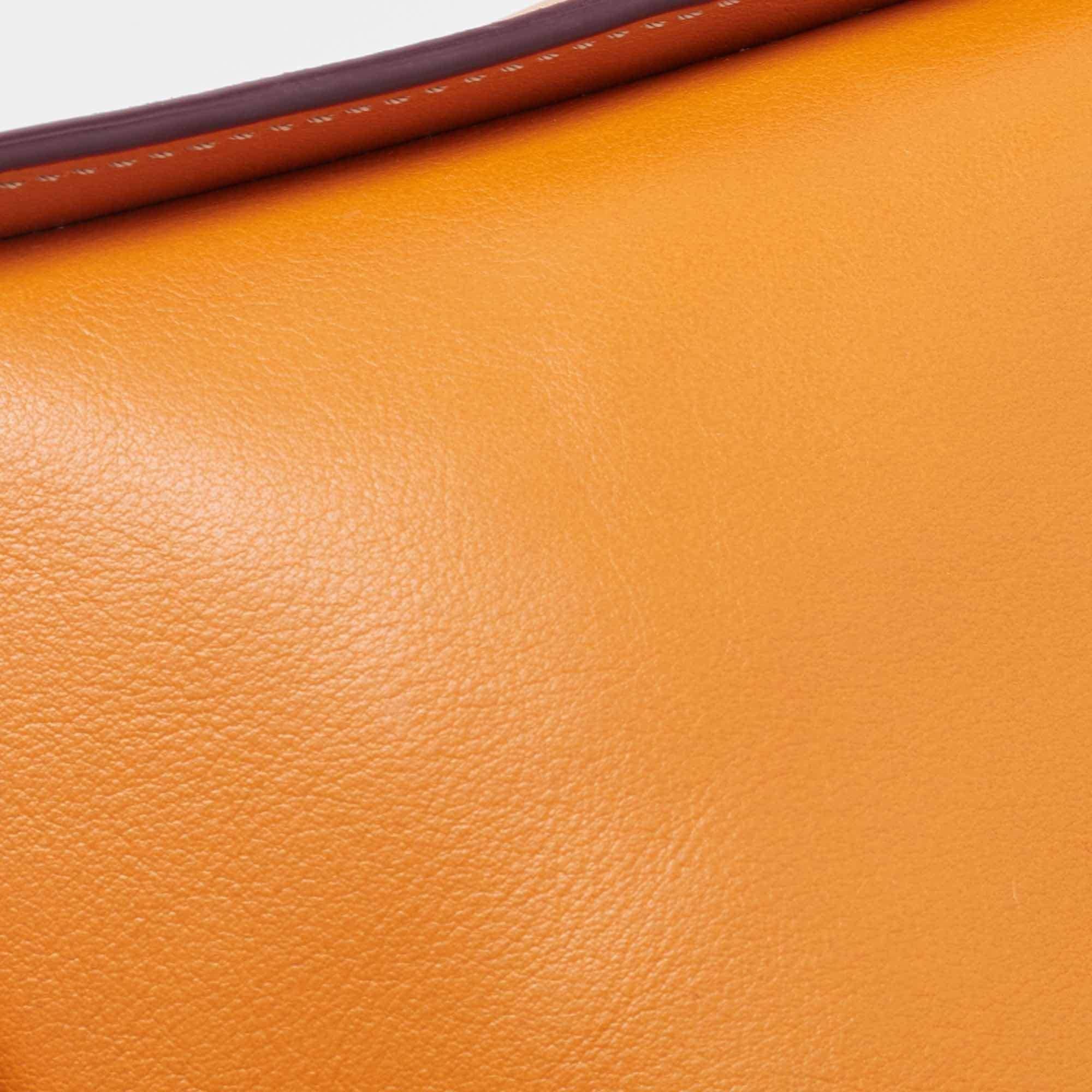 Tod's Orange Leather T Timeless Chain Shoulder Bag 11