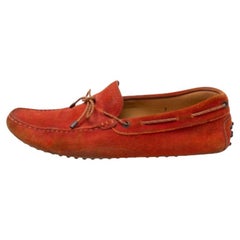 Tod's Orange Suede Bow Loafers Size 41
