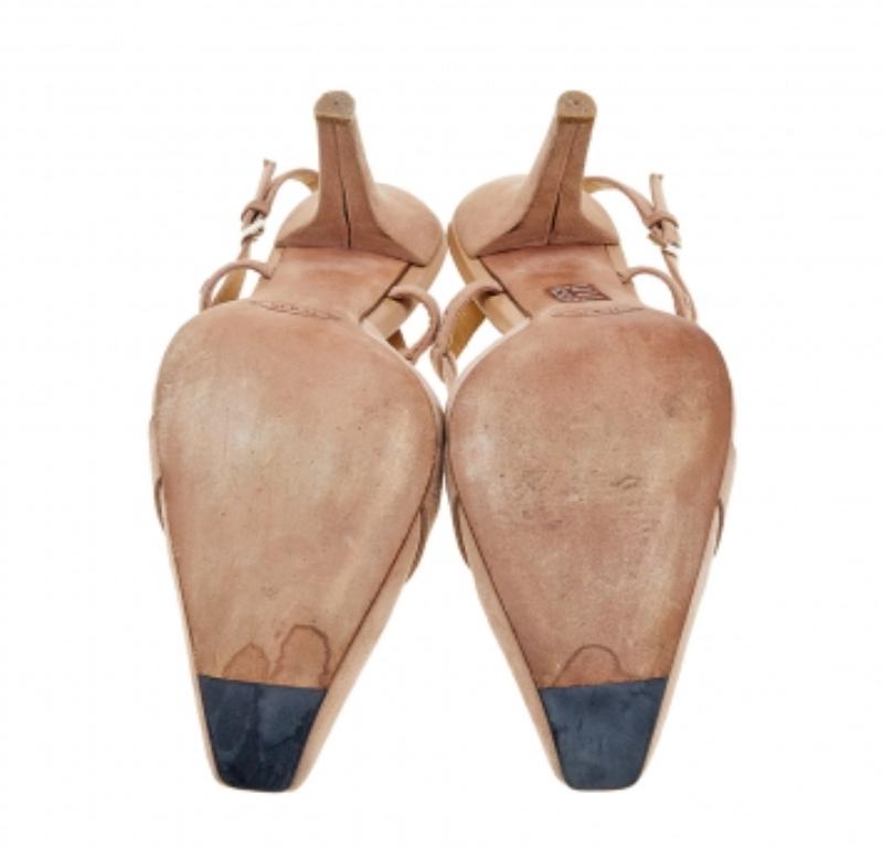 Tod's Pale Pink Suede Crystal Embellished Penny Loafer Slingback Sandals Size 40 For Sale 3