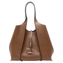 Tod'S Pebbled Leather Shoulder Bag — Brown