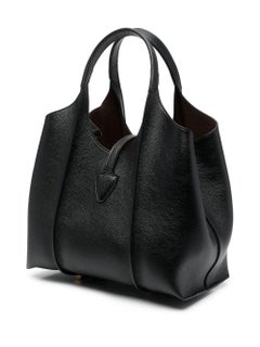 Tod'S Pebbled Leather Top Handle Bag — Black