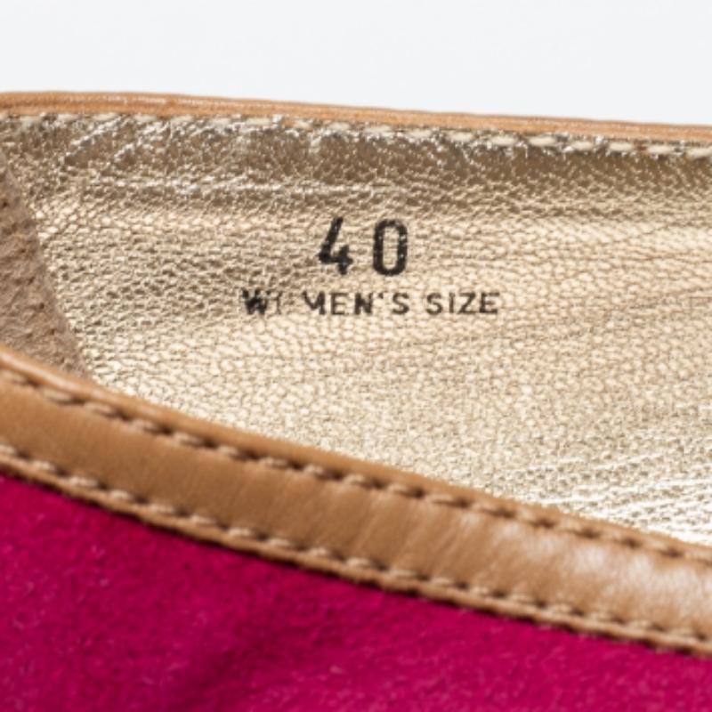 Marron Tod's en cuir et daim rose/marron  Ballerines taille 40 en vente