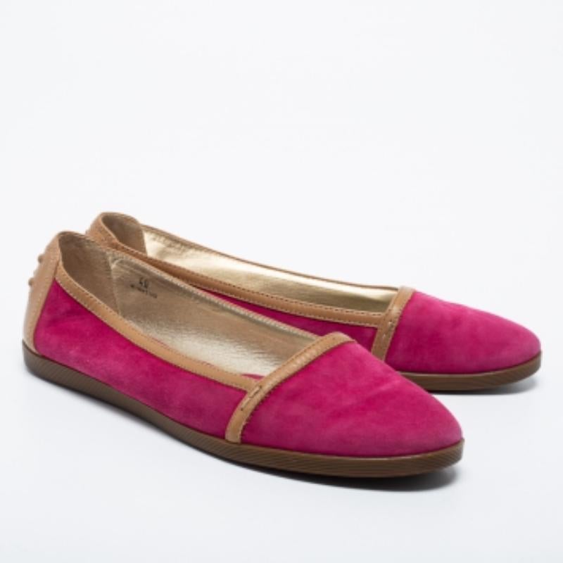 Tod's en cuir et daim rose/marron  Ballerines taille 40 Pour femmes en vente
