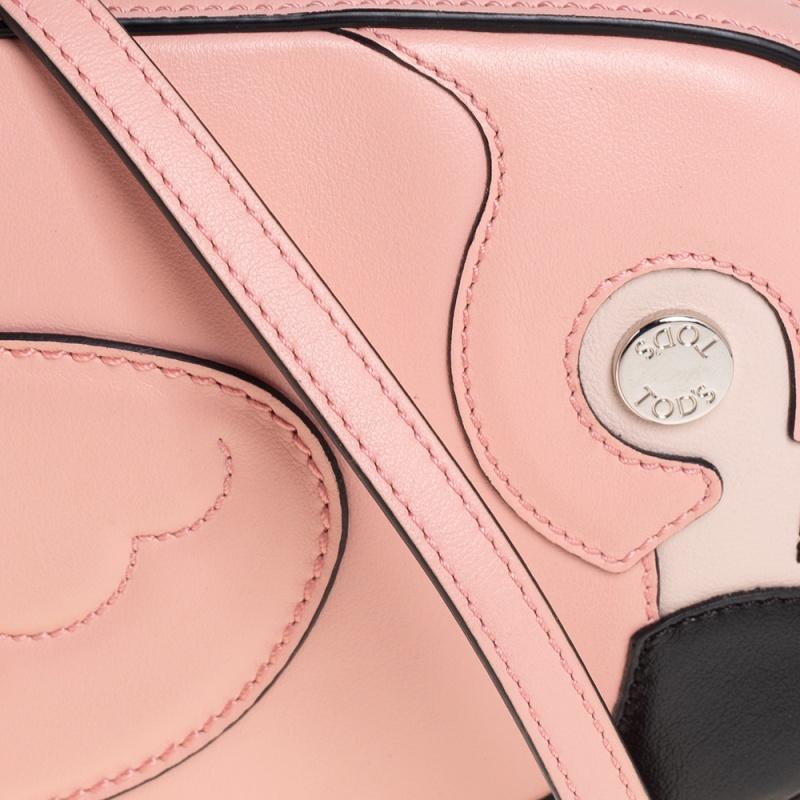 Tod's Pink Leather Flamingo Camera Crossbody Bag 8